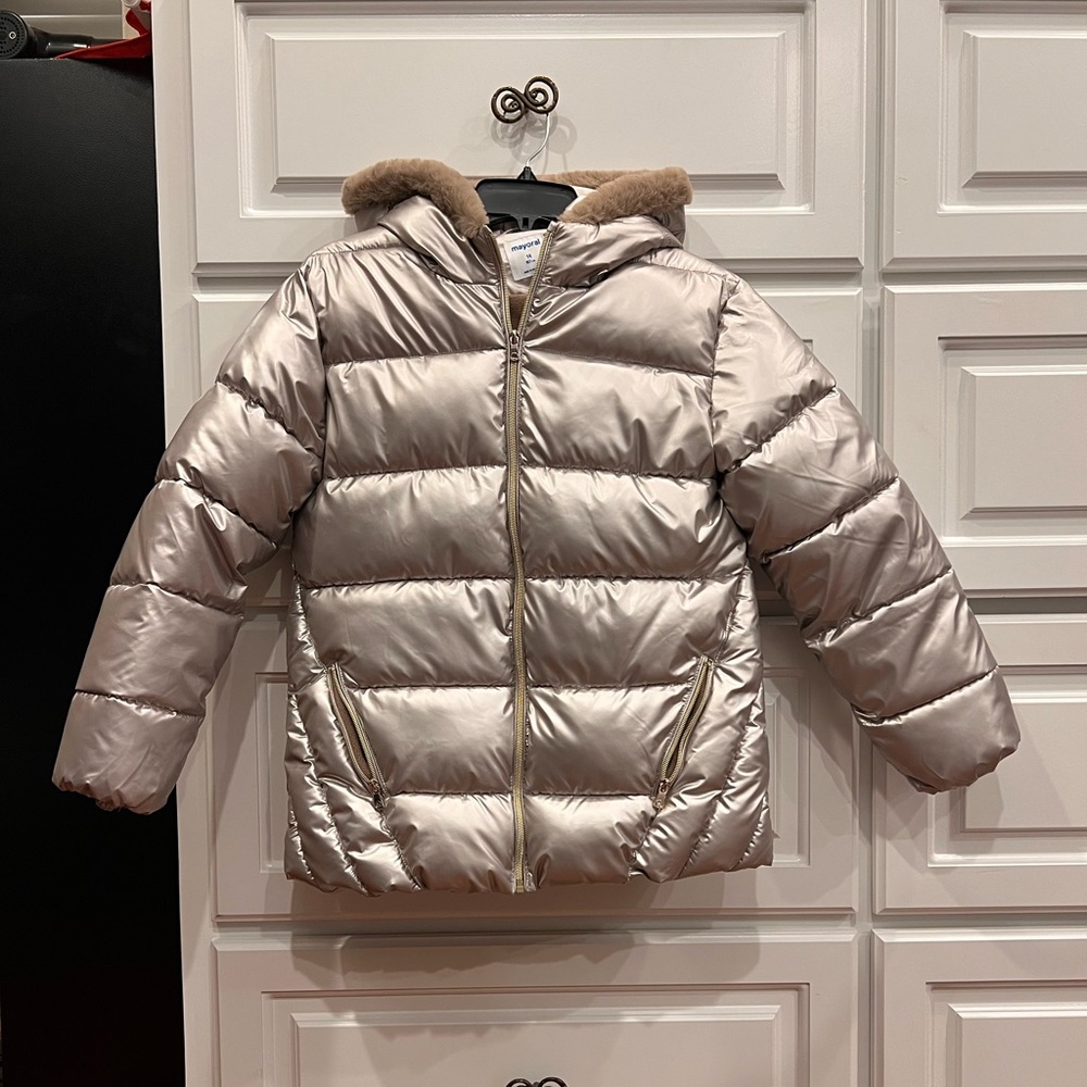 NWOT Girl Size 14 Faux Fur Hooded Coat